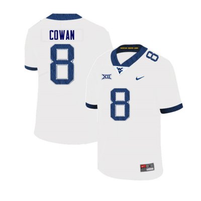 Men's West Virginia Mountaineers NCAA #8 VanDarius Cowan White Authentic Nike Stitched College Football Jersey JV15L63GW